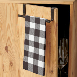 Monogram rustieke chique plaid theedoek