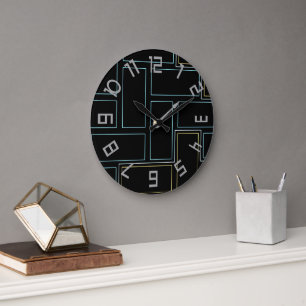 Monogram rustieke getallen grote klok