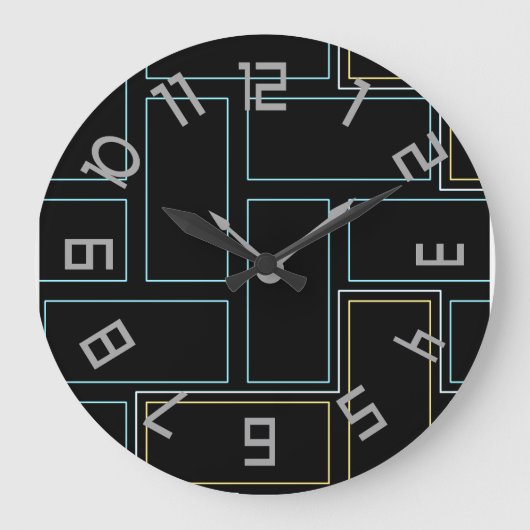 Monogram rustieke getallen grote klok (Voorkant)