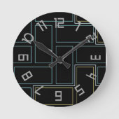 Monogram rustieke getallen ronde klok (Voorkant)