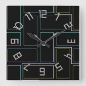 Monogram rustieke getallen vierkante klok (Voorkant)