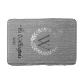 Monogram rustieke houten familienaam badmat (Voorkant)