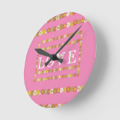 Monogram Rustieke Madelief Bloem Acryl Wandklok (Hoek)