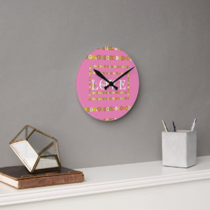 Monogram Rustieke Madelief Bloem Acryl Wandklok