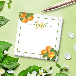 Monogram rustieke sinaasappels citrus waterverf ho post-it® notes
