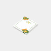 Monogram rustieke sinaasappels citrus waterverf ho post-it® notes (Schuin)