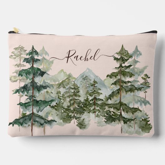 Monogram Rustieke Waterverf Bos en berg Etui (Voorkant)