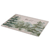 Monogram Rustieke Waterverf Bos en berg Snijplank (Hoek)