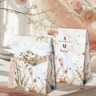 Monogram Rustieke Waterverf Bos Huwelijk Bedankdoosjes