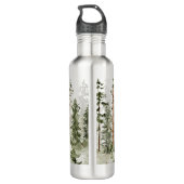 Monogram Rustieke Waterverf Groen Bos Waterfles (Achterkant)