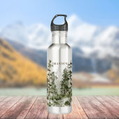 Monogram Rustieke Waterverf Groen Bos Waterfles