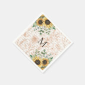 Monogram rustieke zonnebloem decoupage servet (Hoek)