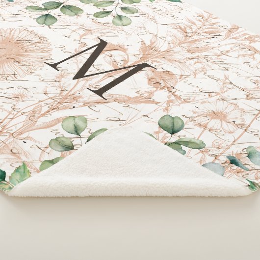 Monogram  rustieke zonnebloem decoupage sherpa deken (3/4)