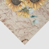 Monogram Rustieke Zonnebloem  Letter Decoupage Tissuepapier (Detail)