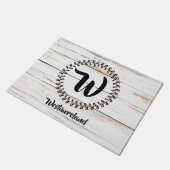 Monogram Rustige houten deurmat (Schuin)
