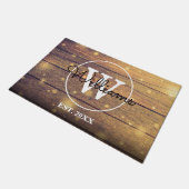 Monogram Rustige houten panelen Deurmat (Schuin)