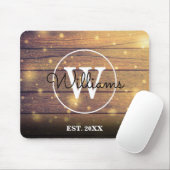 Monogram Rustige houten panelen Muismat (Met muis)