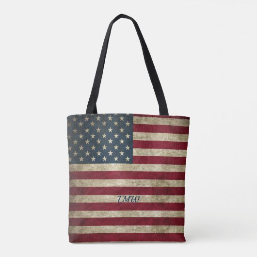 Monogram  Rustige vlag Tote Bag (Achterkant)