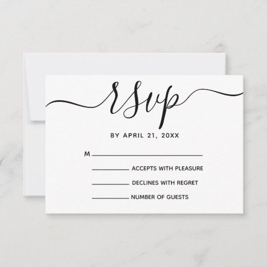 Monogram Rustige Waterverf Floral RSVP-kaarten RSVP Kaartje (Voorkant)