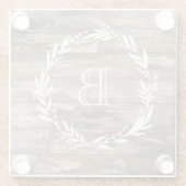 Monogram Rustisch Onderzetter met houtstijlsteen (Achterkant)