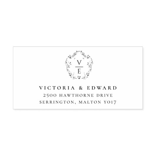 monogram rusttijd rubberstempel (Afrduk)