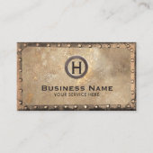  monogram Rusty Gold Metal omhuld Visitekaartje (Voorkant)