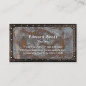  Monogram Rusty Grunge Metal Visitekaartje (Achterkant)