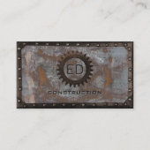  Monogram Rusty Grunge Metal Visitekaartje (Voorkant)