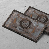  Monogram Rusty Grunge Metal Visitekaartje