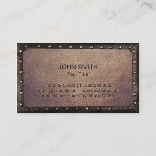  monogram Rusty Metal Framed Visitekaartje (Achterkant)