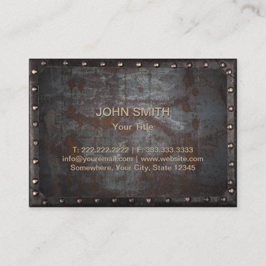 Monogram Rusty Metal Lijst  Visitekaartje (Achterkant)