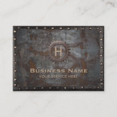 Monogram Rusty Metal Lijst  Visitekaartje (Voorkant)