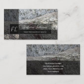 Monogram ruw grijze marmer met rockmarmer visitekaartje (Voorkant / Achterkant)