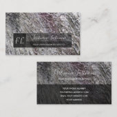 Monogram ruw grijze marmer met rockmarmer visitekaartje (Voorkant / Achterkant)