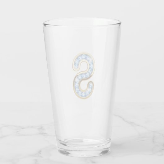 Monogram S - 16 oz glas (Achterkant)