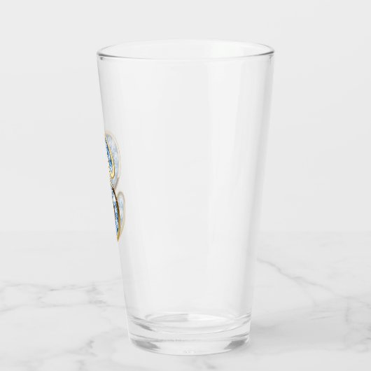 Monogram S - 16 oz glas (Links)