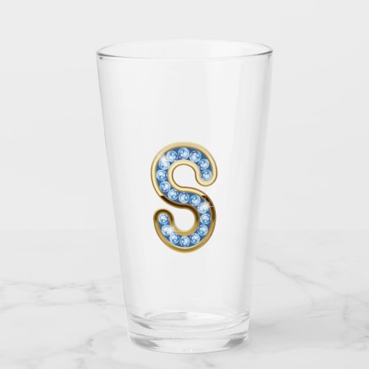 Monogram S - 16 oz glas (Voorkant)