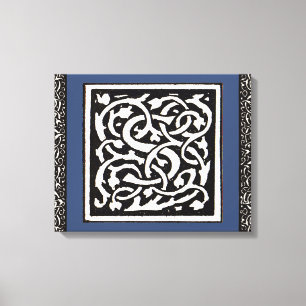 Monogram S Art Nieuwe Letter Canvas Afdruk