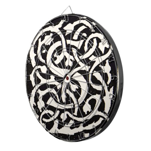 Monogram S Art Nieuwe Letter Dartbord (Voorkant Rechts)