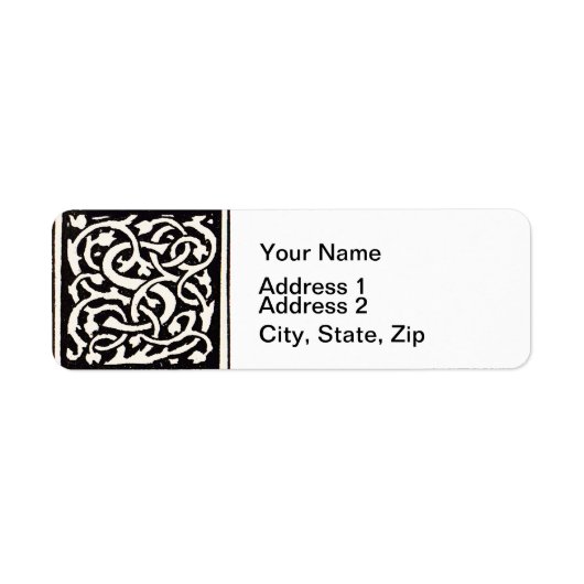 Monogram S Art Nieuwe Letter Etiket (Voorkant)