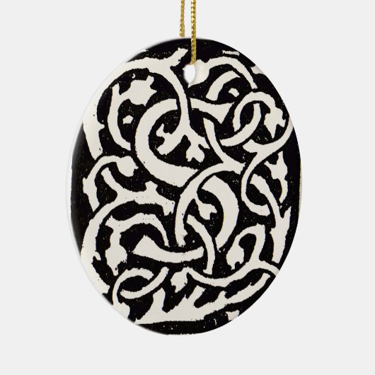 Monogram S Art Nieuwe Letter Keramisch Ornament (Rechts)