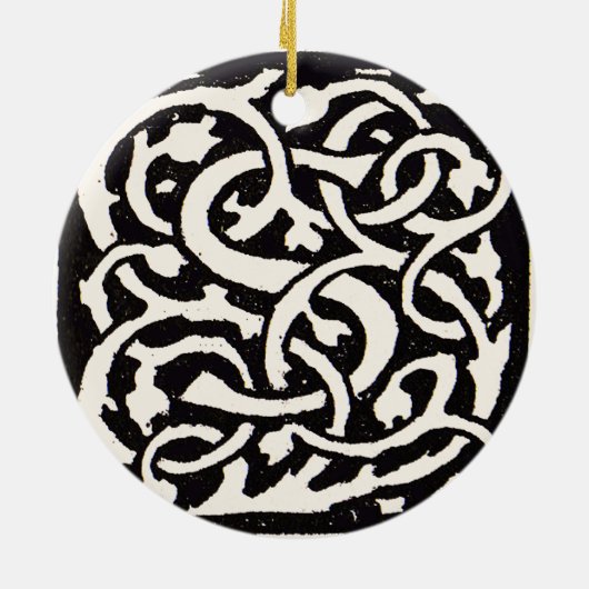Monogram S Art Nieuwe Letter Keramisch Ornament (Achterkant)