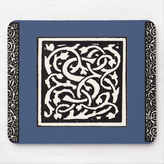  Monogram S Art Nieuwe Letter Muismat (Voorkant)