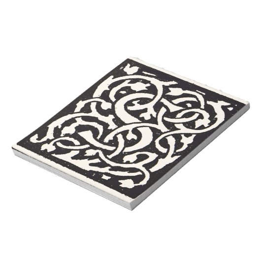 Monogram S Art Nieuwe Letter Notitieblok (Linkerzijde)