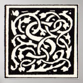  Monogram S Art Nieuwe Letter Poster (Voorkant)