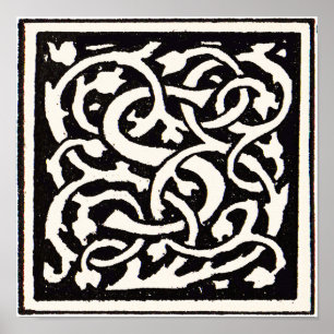  Monogram S Art Nieuwe Letter Poster