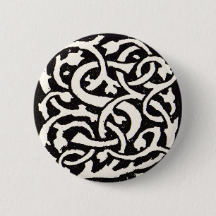 Monogram S Art Nieuwe Letter Ronde Button 5,7 Cm