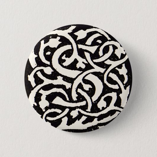  Monogram S Art Nieuwe Letter Ronde Button 5,7 Cm (Voorkant)