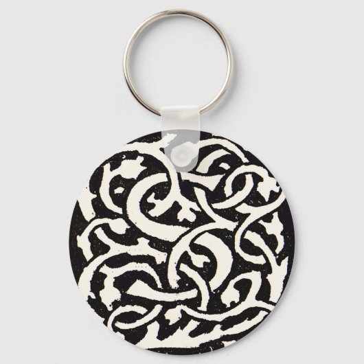 Monogram S Art Nieuwe Letter Sleutelhanger (Voorkant)