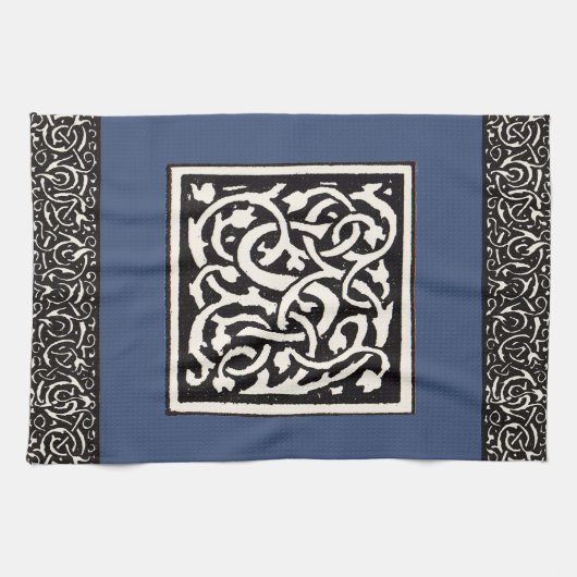  Monogram S Art Nieuwe Letter Theedoek (Horizontaal)